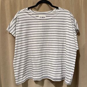 Cherie Tee Navy and White Stripe